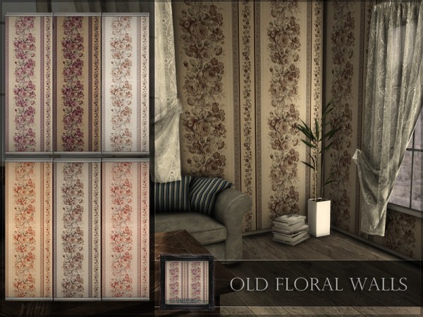  The Sims Resource: Old Floral Walls by RemusSirion
