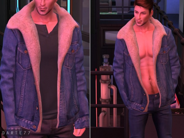  The Sims Resource: Sherpa Trucker Jacket   Acc by Darte77