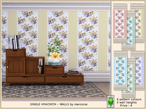  The Sims Resource: Single Hyacinth   Walls by marcorse