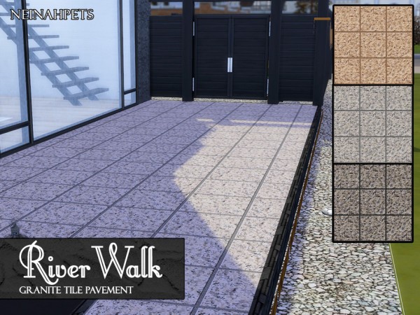  The Sims Resource: River Walk   Tile Granite Pavement by neinahpets