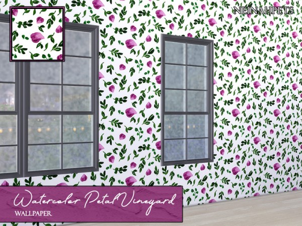  The Sims Resource: Watercolor Petal Vineyard Wallpaper by neinahpets