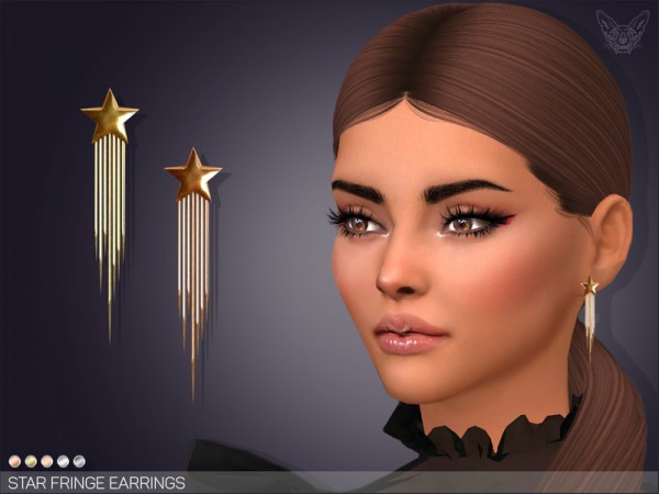  The Sims Resource: Star Fringe Earrings by feyona