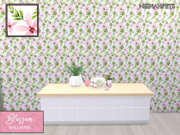  The Sims Resource: Blossom Wallpaper by neinahpets