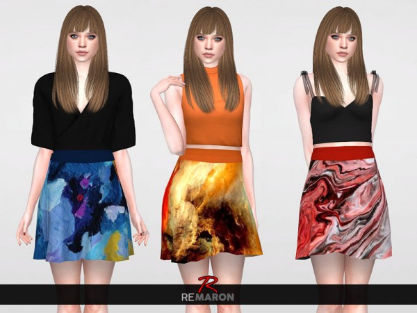  The Sims Resource: Abstract Skirt for Women 01 by remaron