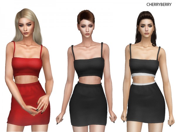  The Sims Resource: Chic Party Dress by CherryBerrySim