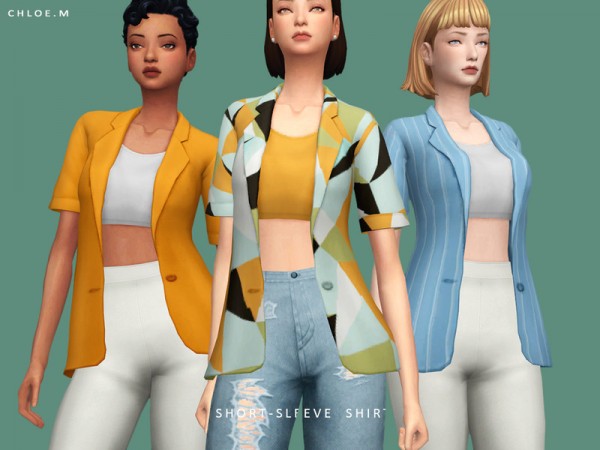  The Sims Resource: Short Sleeve Shirt by ChloeM