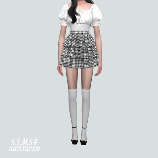  SIMS4 Marigold: T Tiered Mini Skirt