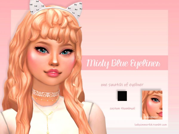  The Sims Resource: Misty Blue Eyeliner by LadySimmer94