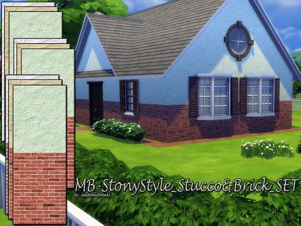  The Sims Resource: Stony Style Stucco and Brick by matomibotaki