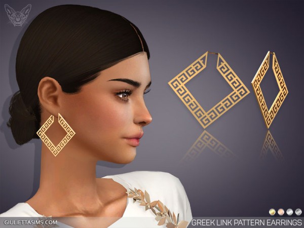  Giulietta Sims: Greek Link Pattern Earrings
