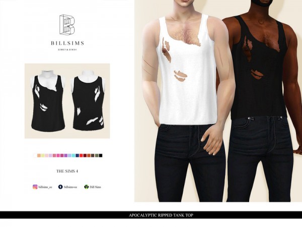 The Sims Resource: Apocalyptic Ripped Tank Top by Bill Sims
