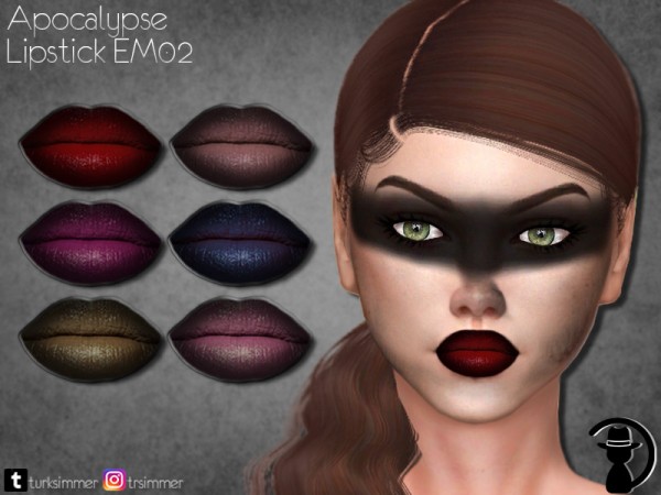  The Sims Resource: Apocalypse Lipstick EM02 by turksimmer