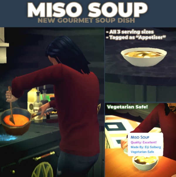  Mod The Sims: Miso Soup   New Custom Recipe by RobinKLocksley