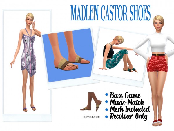  Sims 4 Sue: Madlen`s Castor Shoes recolored
