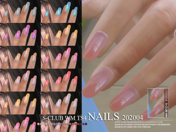 The Sims Resource: Nails 202004 by S Club
