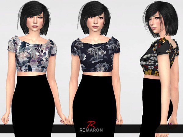 The Sims Resource Flower Blouse For Women 01 By Remaron • Sims 4 Downloads
