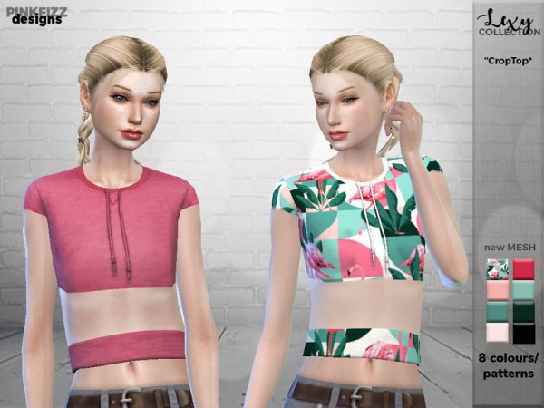  The Sims Resource: Lexy Crop Top by Pinkfizzzzz