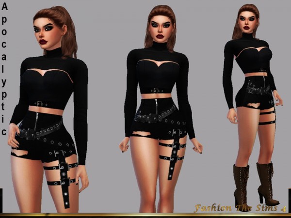  The Sims Resource: Shorts Sara Apocalyptic by LYLLYAN