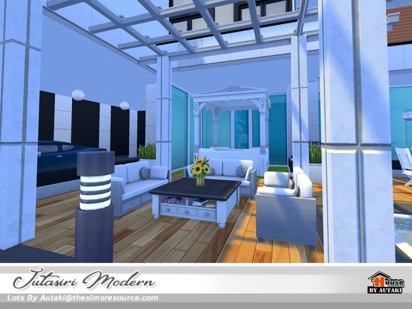  The Sims Resource: Jutasiri Modern house NoCC by Autaki