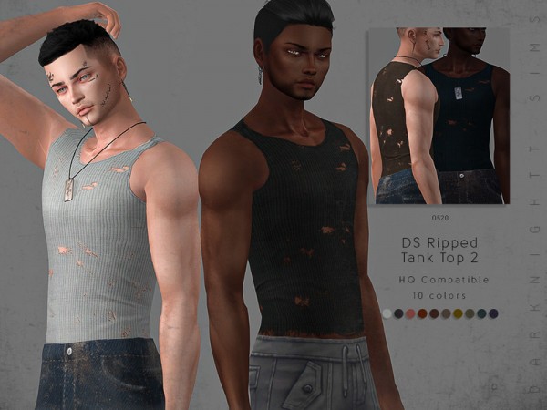  The Sims Resource: Apocalypse Ripped Tank Top by DarkNighTt