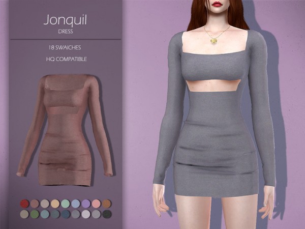  The Sims Resource: Jonquil Dress by Lisaminicatsims