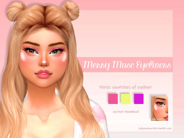  The Sims Resource: Merry Muse Eyeliners by LadySimmer94