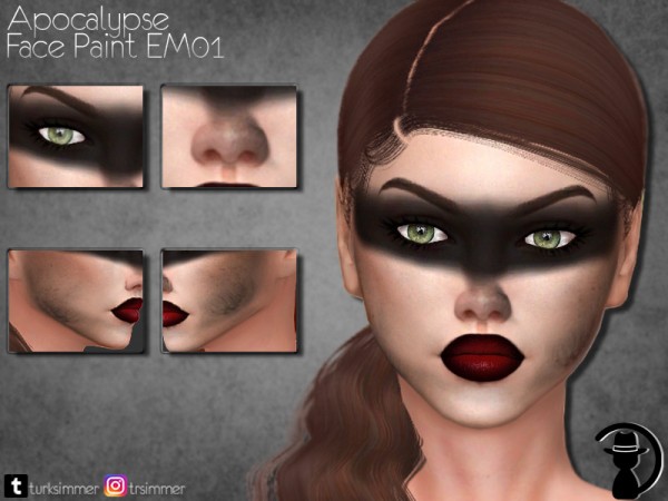 The Sims Resource: Apocalypse Face Paint EM01 by