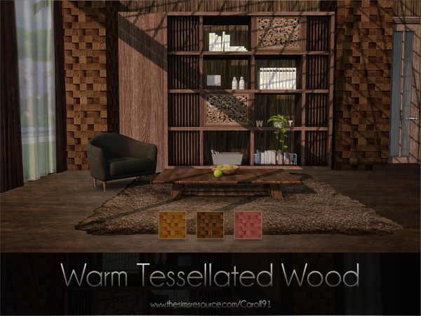  The Sims Resource: Warm Tessellated Wood by Caroll91