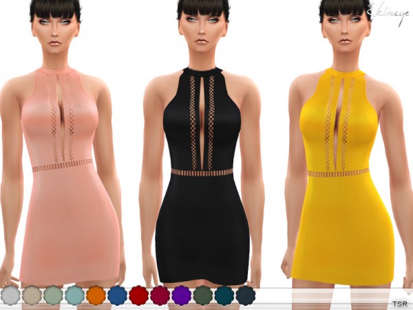  The Sims Resource: Keyhole Bodycon Dress by ekinege