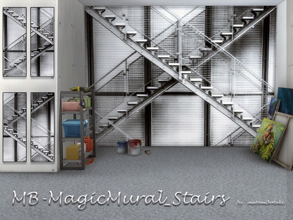  The Sims Resource: Magic Mural Stairs by matomibotaki
