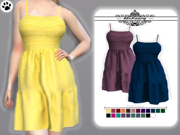  The Sims Resource: Shirred Cami Sundress by MsBeary