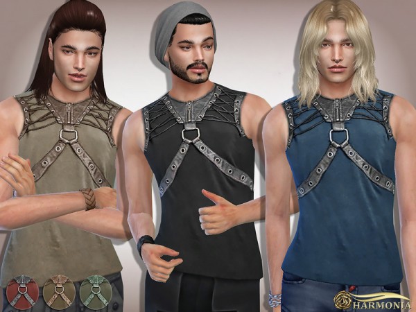  The Sims Resource: Post Apocalyptic Leatherette Panel Top by Harmonia