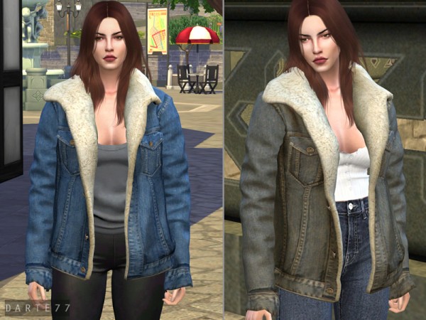  The Sims Resource: Sherpa Trucker Jacket   Acc by Darte77