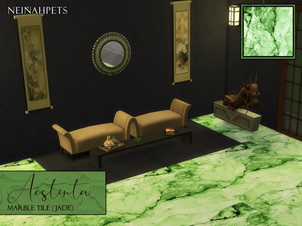 The Sims Resource: Aestinta Marble Tiles   Jade by neinahpets