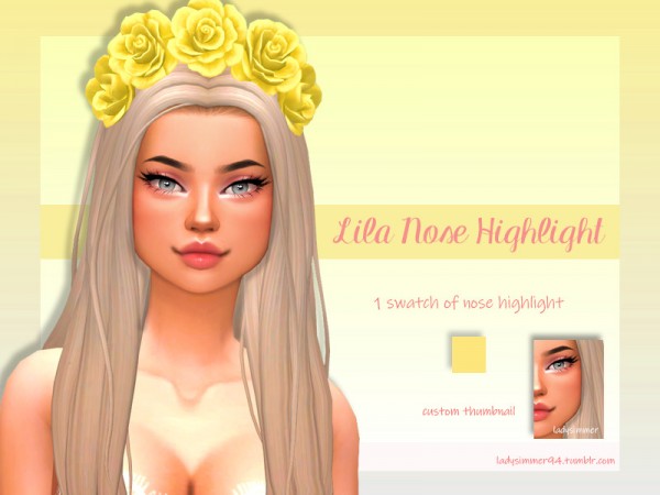  The Sims Resource: Lila Nose Highlight by LadySimmer94
