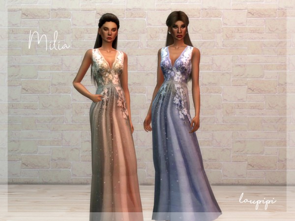  The Sims Resource: Milia Dress by laupipi