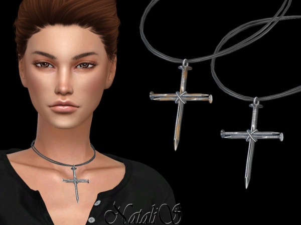  The Sims Resource: Nail cross pendant by NataliS
