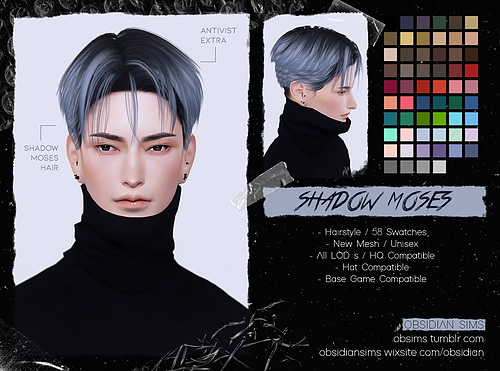  Obsidian Sims: Shadow Moses Hair
