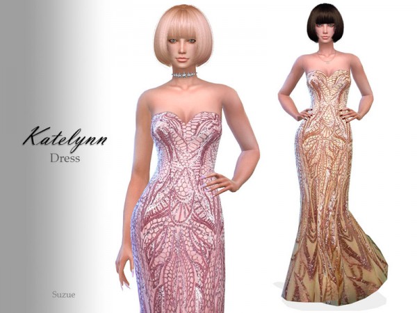  The Sims Resource: Katelynn Dress by Suzue