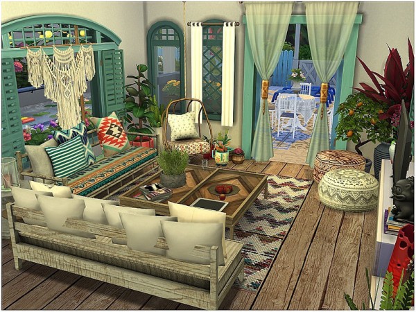  The Sims Resource: Santorini Villa by lotsbymanal