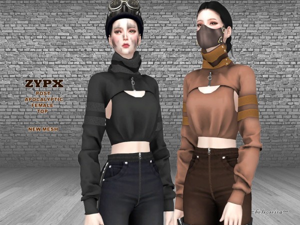  The Sims Resource: ZYPX   Post Apocalyptic Top by Helsoseira
