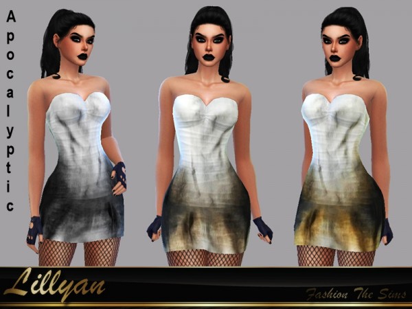  The Sims Resource: Dress Elaine Apocalyptic by LYLLYAN