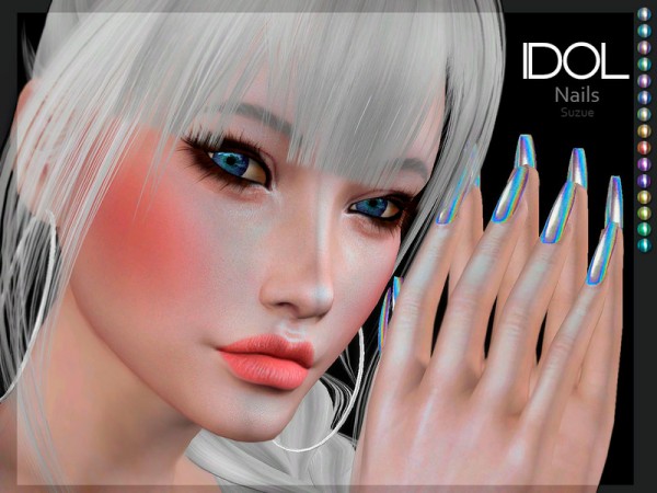  The Sims Resource: Idol Nails by Suzue