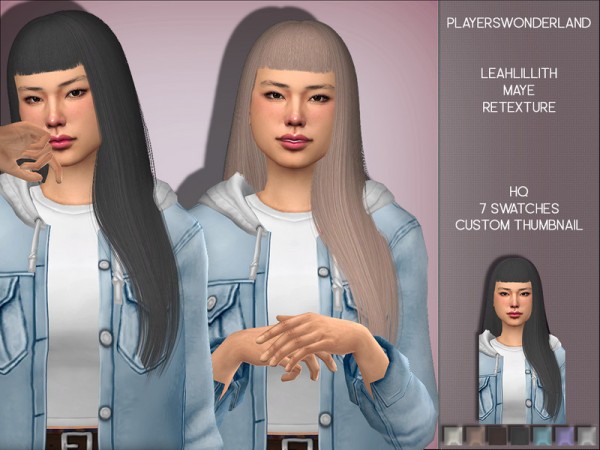  Players Wonderland: Leahlillith`s Maye Hairstyle Retextured