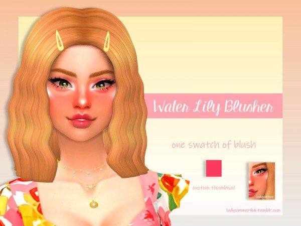  The Sims Resource: Water Lily Blusher by LadySimmer94