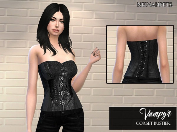 The Sims Resource: Vampyr Corset Bustier by neinahpets