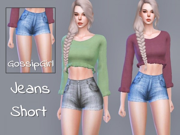  The Sims Resource: Jeans Short by GossipGirl S4