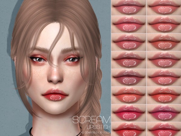  The Sims Resource: Scream Lipstick by Lisaminicatsims
