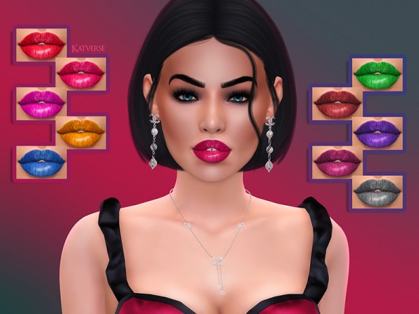  The Sims Resource: Maev Lipstick by KatVerseCC
