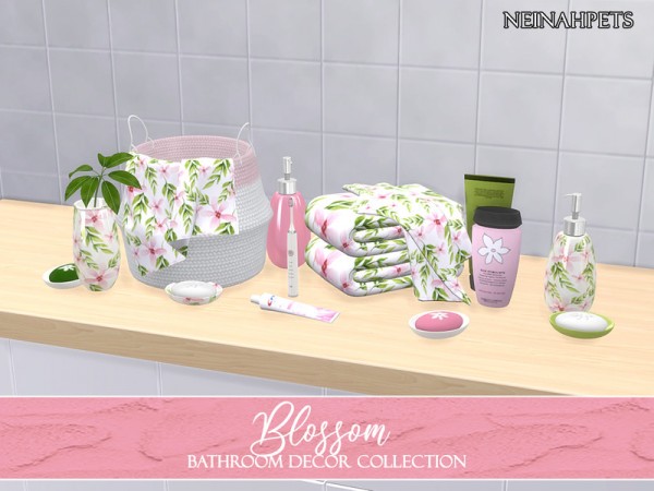  The Sims Resource: Blossom Bathroom Decor by neinahpets